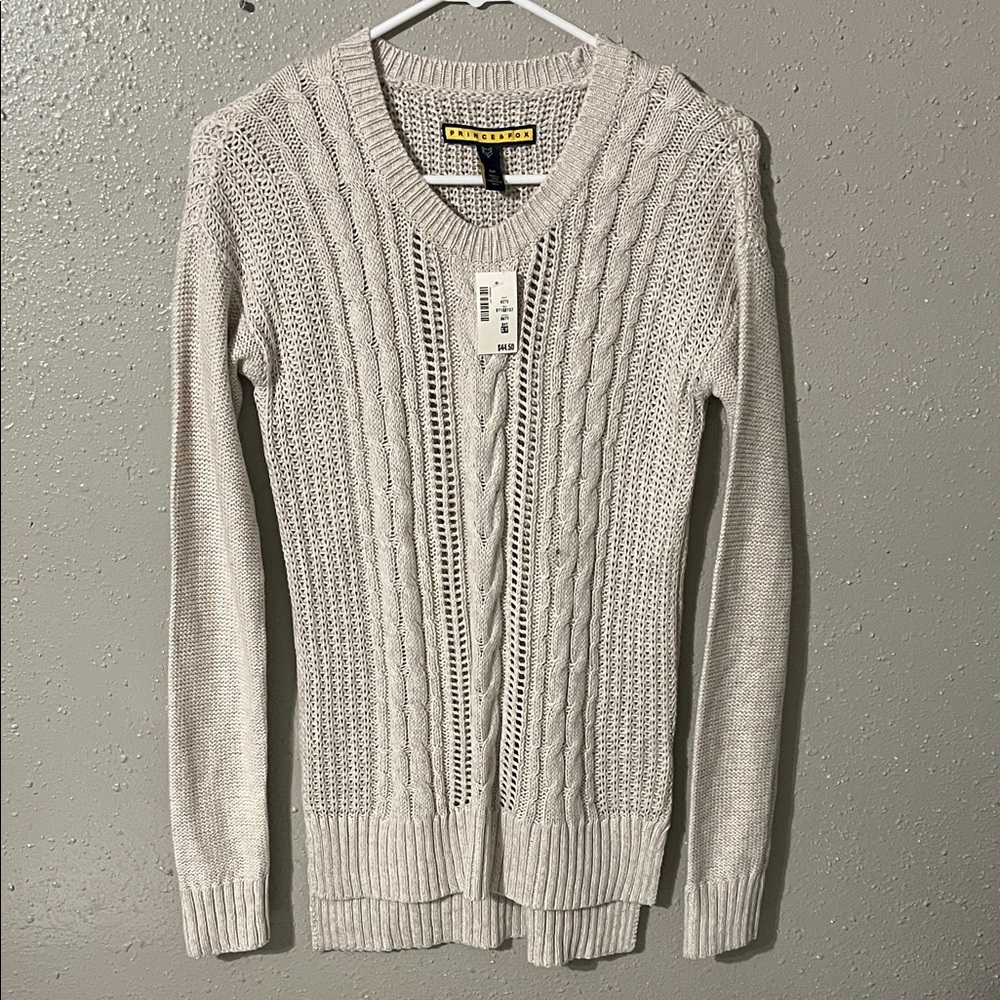 Prince & Fox Textured Knit Sweater in Cream